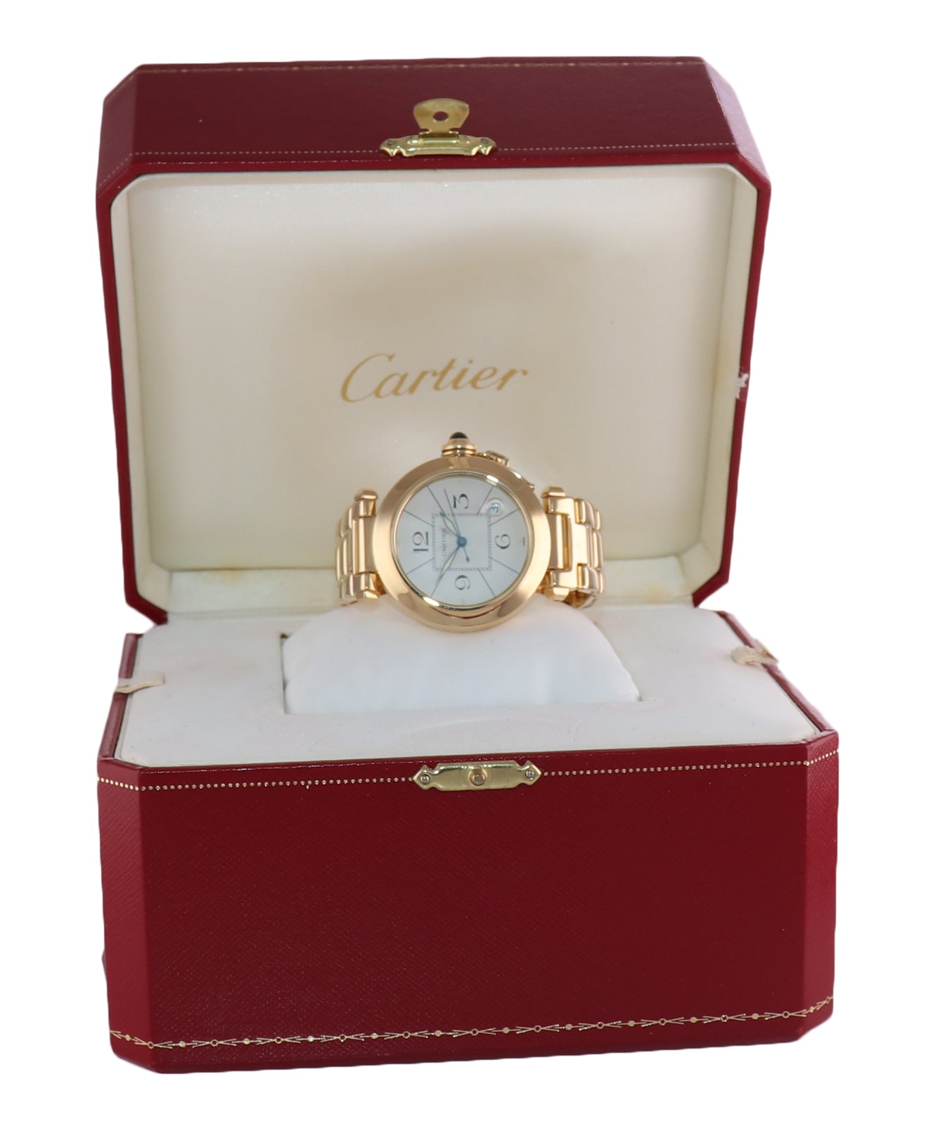 Cartier Pasha 38mm 18K Yellow Gold 1990 Automatic  Date Watch Box