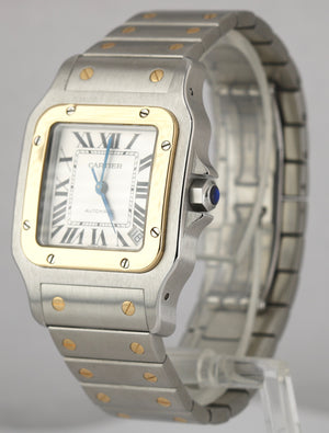 Cartier Santos Galbee XL 32mm Automatic Stainless 18K White Roman Watch 2823