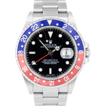 2002 Rolex GMT-Master 40mm PEPSI Blue / Red Bezel Stainless Steel Watch 16710