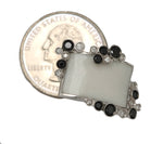 Moraglione Italian Abstract 18K 750 White Gold 0.74ctw Diamond Enamel Earrings