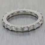 Platinum 1.41ctw Diamond Straight Baguette Cut Eternity Wedding Band Ring
