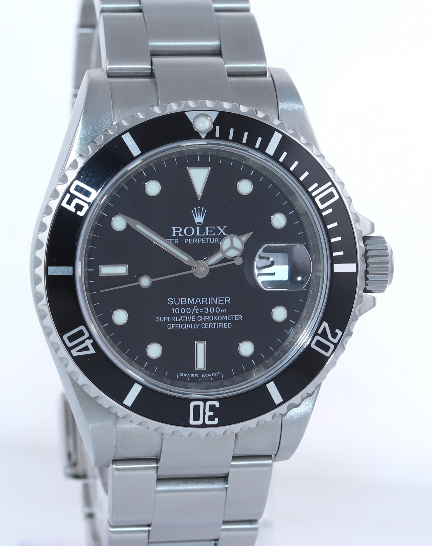 2008 Rolex Submariner Date 16610 Steel Black Dial Engraved Rehaut Watch Box