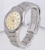 1994 Rolex DateJust Silver Tone Patina 36mm S 16220 Stainless Steel Oyster Watch
