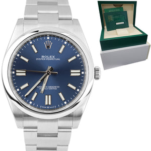 November 2020 Rolex Oyster Perpetual 41mm BLUE Stainless Oyster Watch 124300 B&P