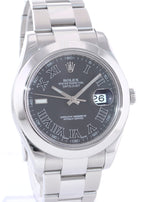 Rolex DateJust II 2 116300 Black Roman Stainless Steel 41mm Scrambled Watch