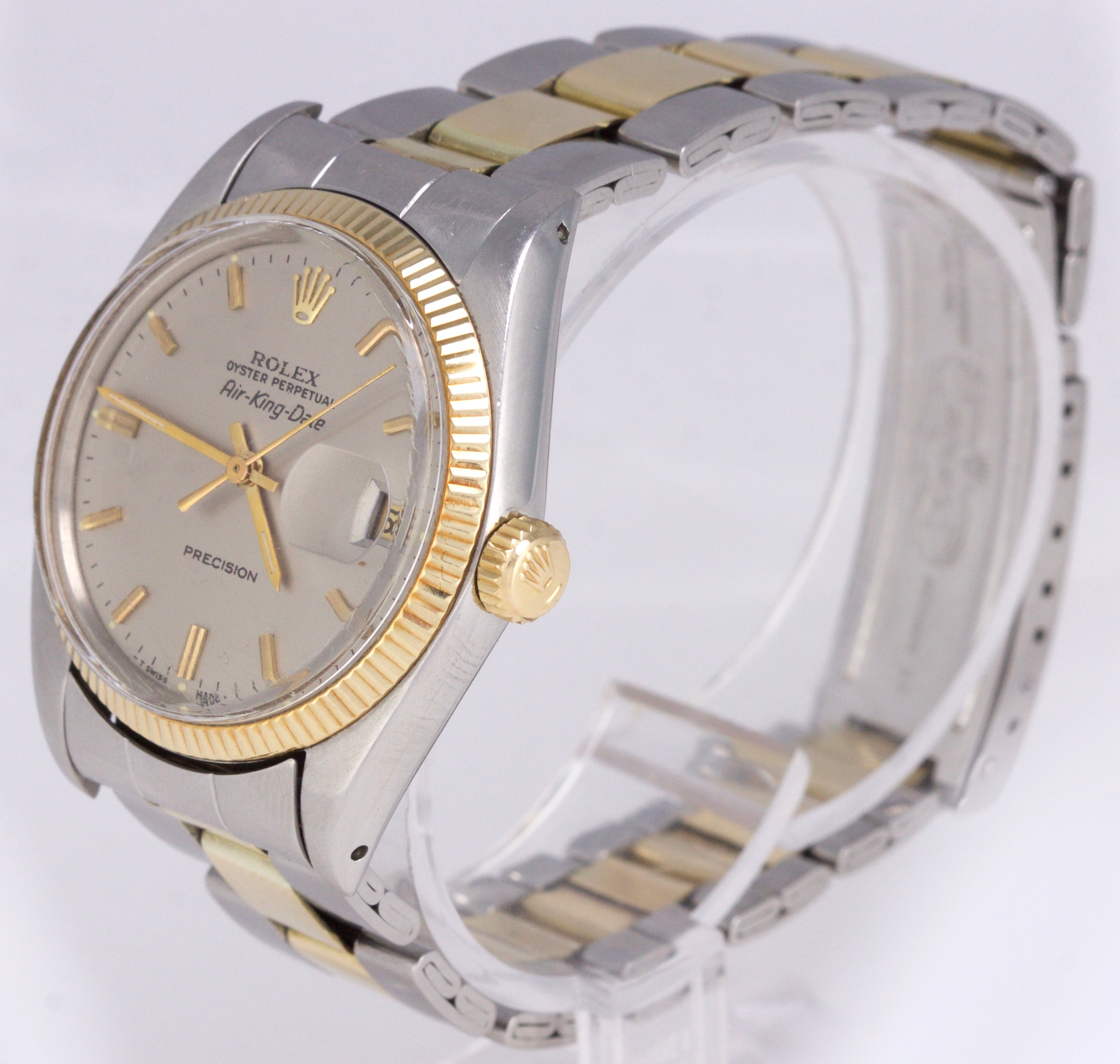 Vintage 1959 Rolex Oyster Perpetual Air-King Date Two-Tone Gold 5701 34mm Watch