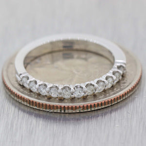 Vintage Estate Platinum .30ctw Diamond 2mm Stackable Wedding Band Ring