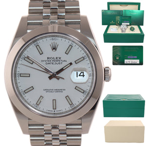 2021 PAPERS Rolex DateJust 41 Steel 126300 White Dial Jubilee 41mm Watch Box