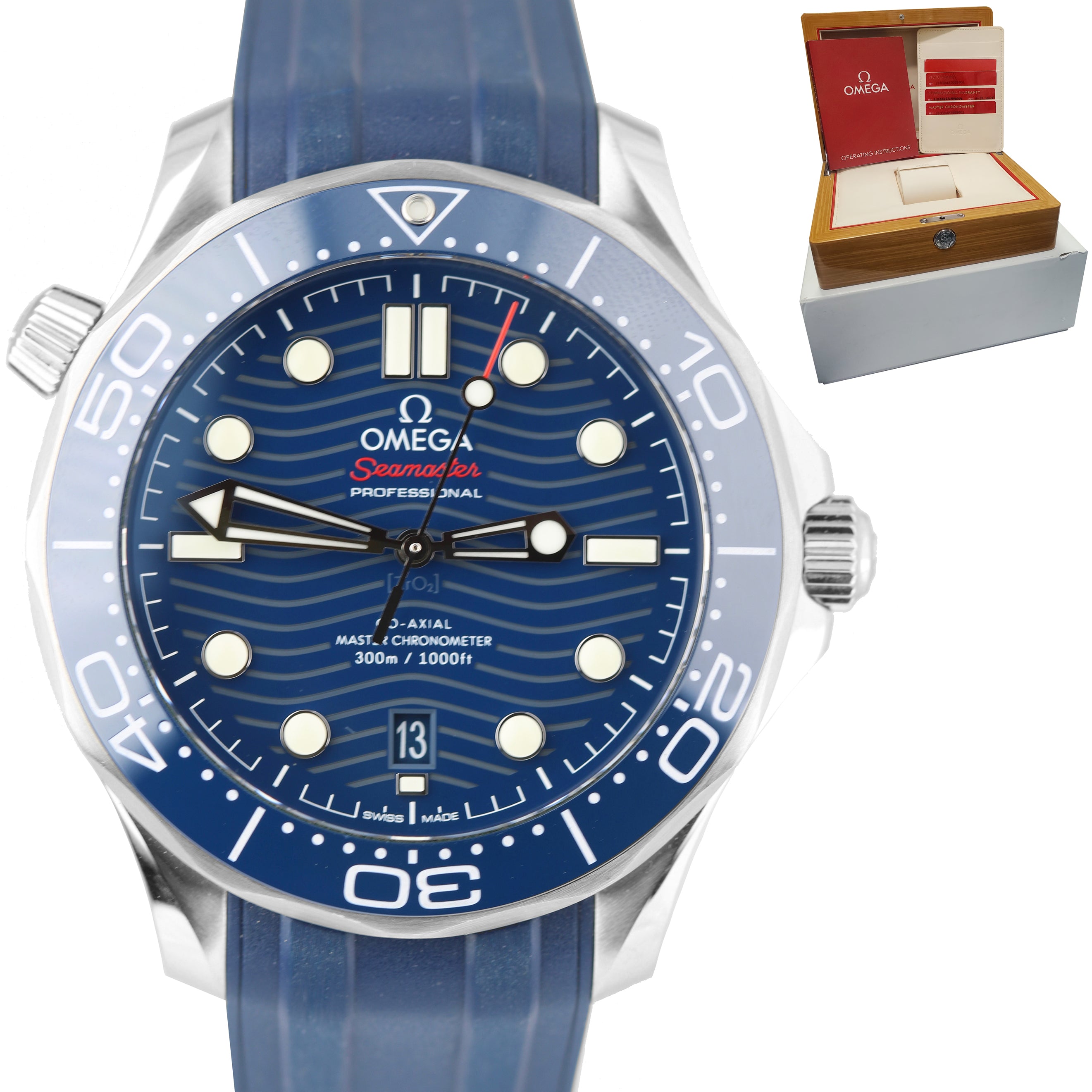 2018 Omega Seamaster Diver 300M 42mm Blue Wave 210.32.42.20.03.001 Steel Watch
