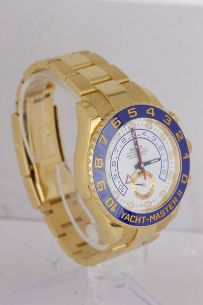 ROLEX 44mm 18kt Yellow Gold Yachtmaster II Blue Hands Model 116688 – Sant  Blanc