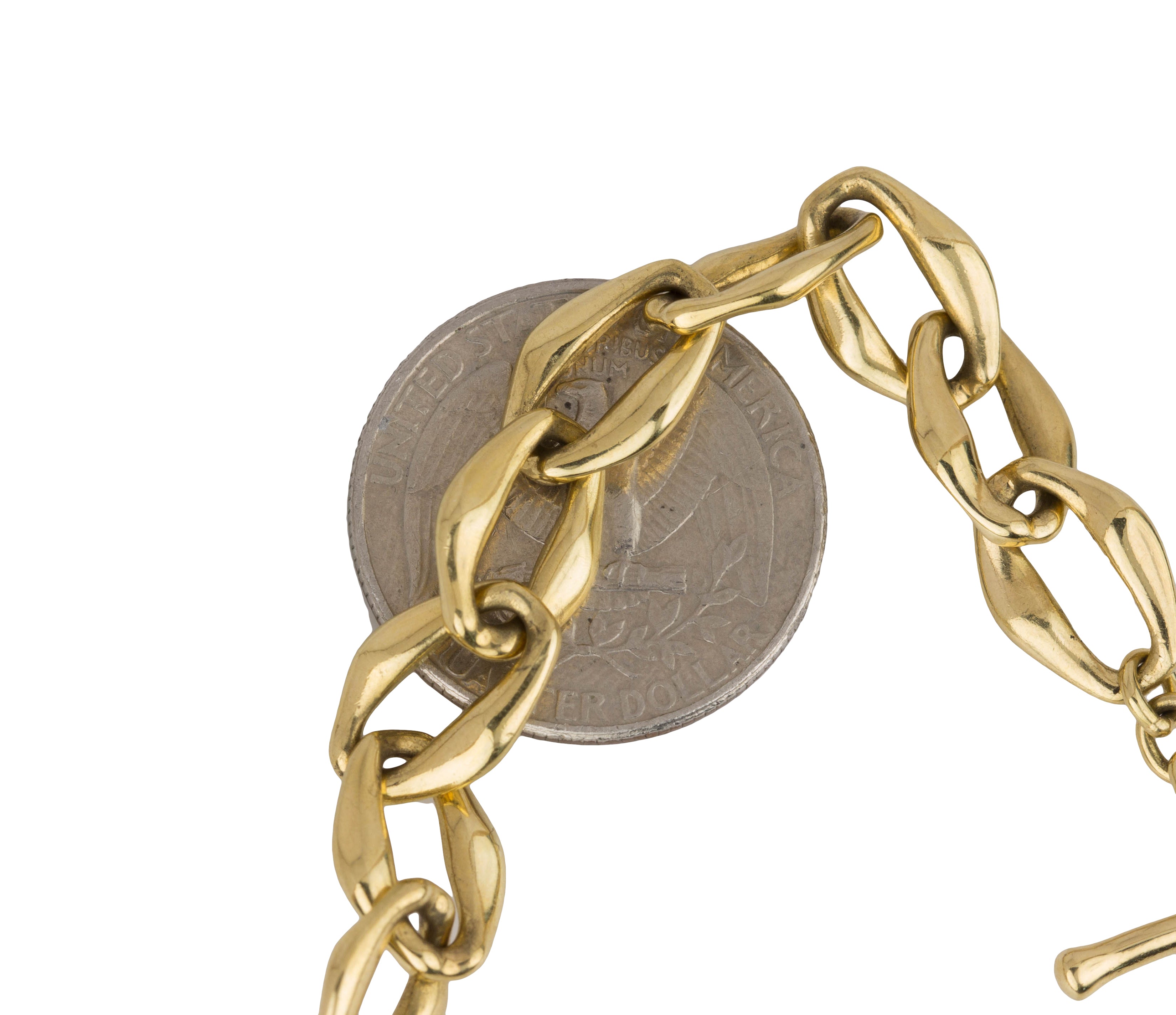 Tiffany & Co. Elsa Peretti 18K 750 Yellow Gold Aegean Toggle 7.75" Bracelet