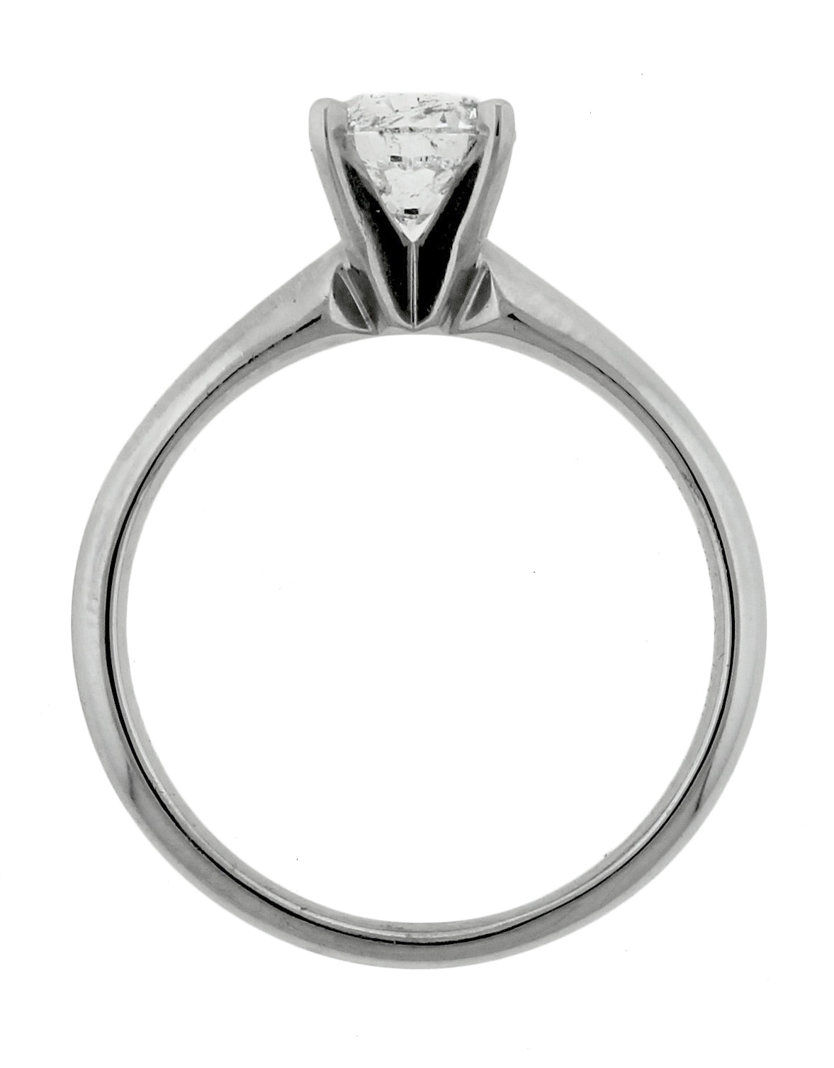 Vintage Estate 18K White Gold Platinum 0.92ct Diamond Solitaire Engagement Ring