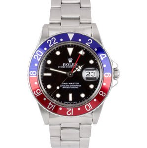 Vintage 1982 Rolex GMT-Master Pepsi Blue Red Stainless Gloss 16750 40mm Date