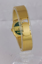 Ladies Vintage Rolex Geneve Cellini 18K Yellow Gold 24mm Blue Oval Watch 4074
