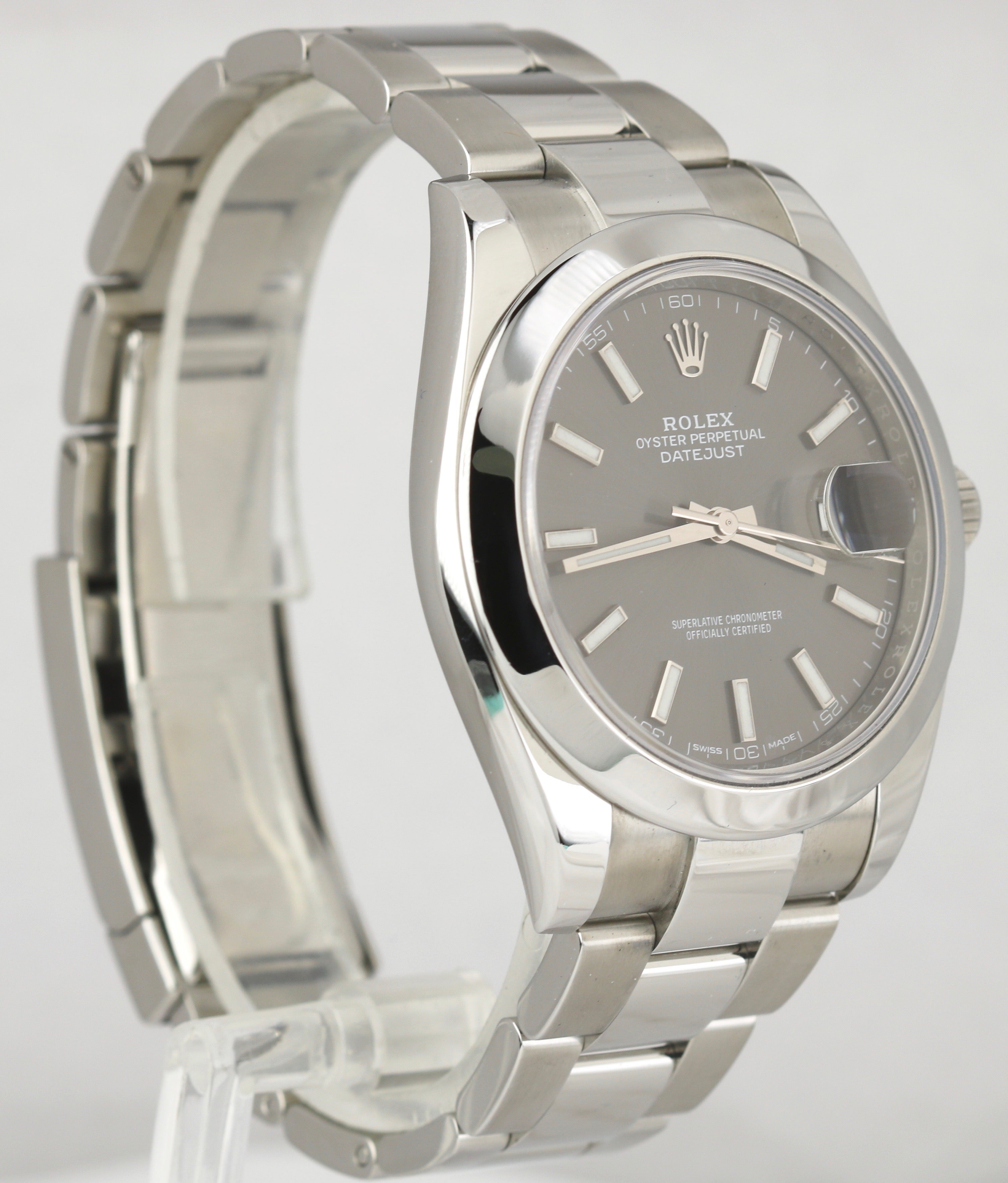 Men's Rolex DateJust II 41mm 116300 Dial Gray Smooth Bezel Stainless Watch