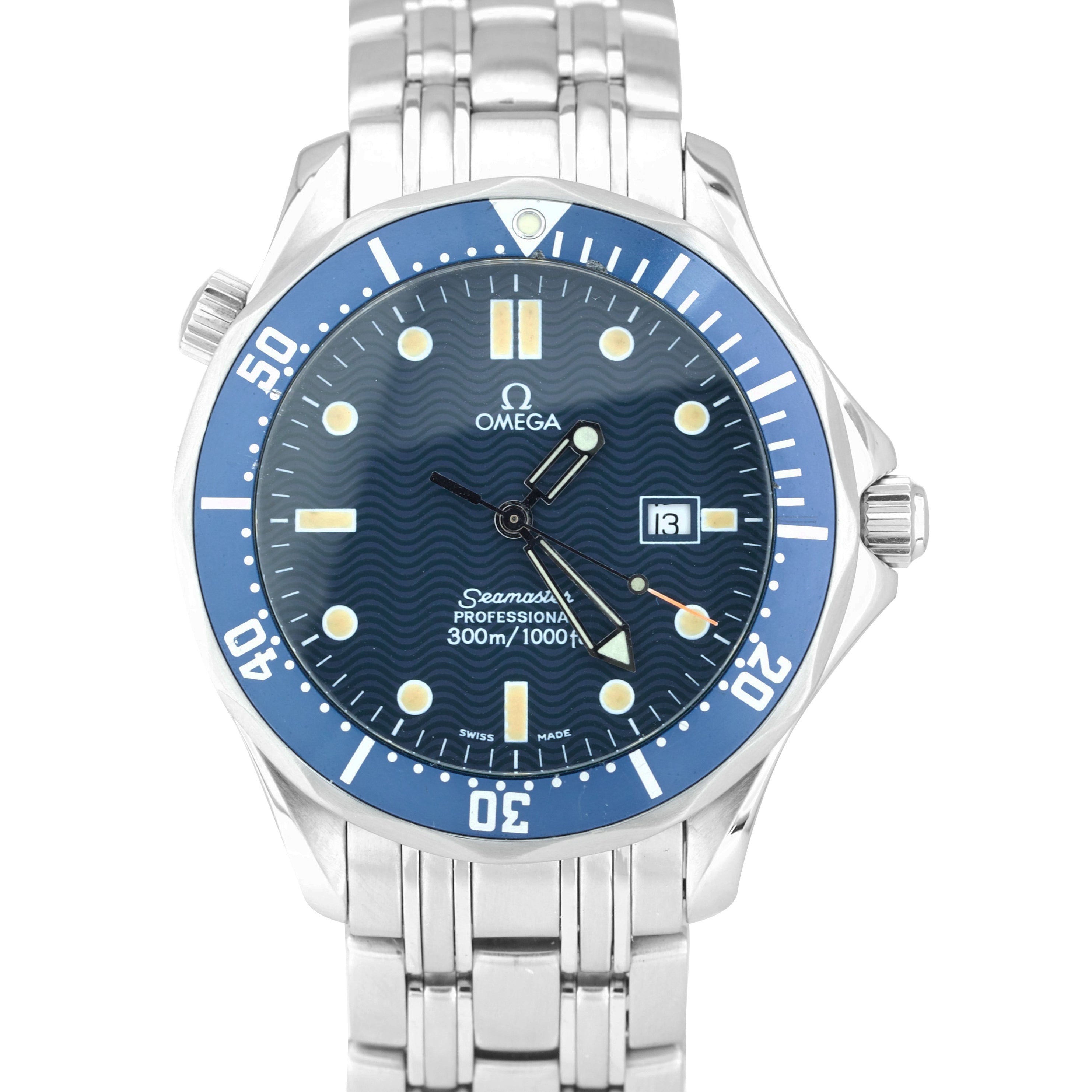Men's Omega Seamaster Professional 300M 2541.80 Blue Wave Quartz 41mm Watch