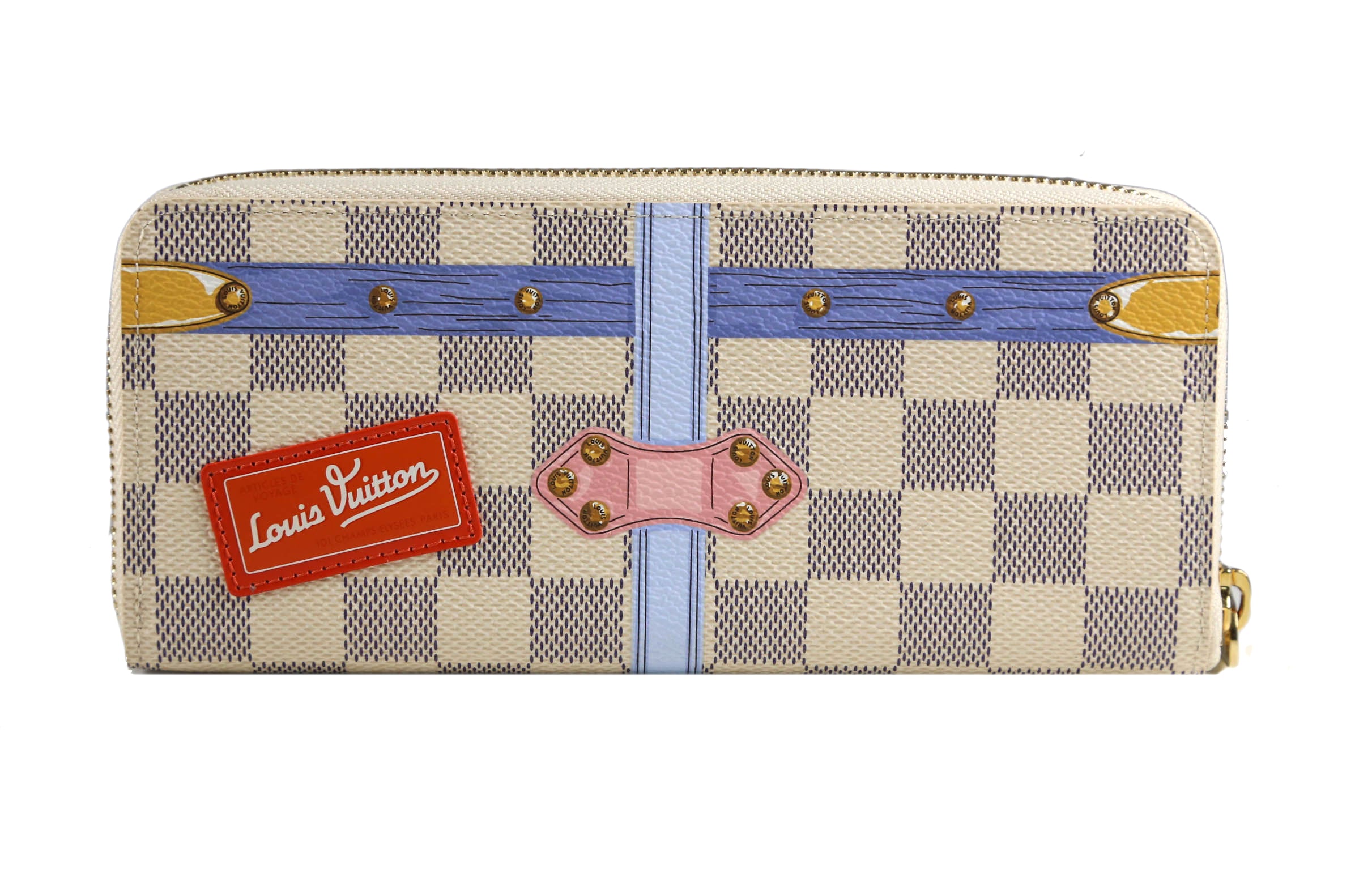 Louis Vuitton Damier Azur Clemence Wallet Tan - A World Of Goods