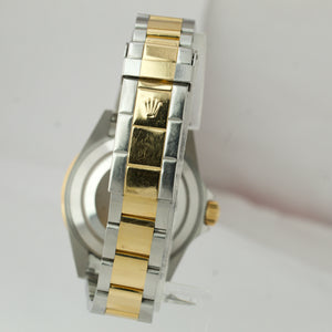 UNPOLISHED 2003 Rolex Submariner Date Steel GOLD THRU Blue 40mm Watch 16613 BP