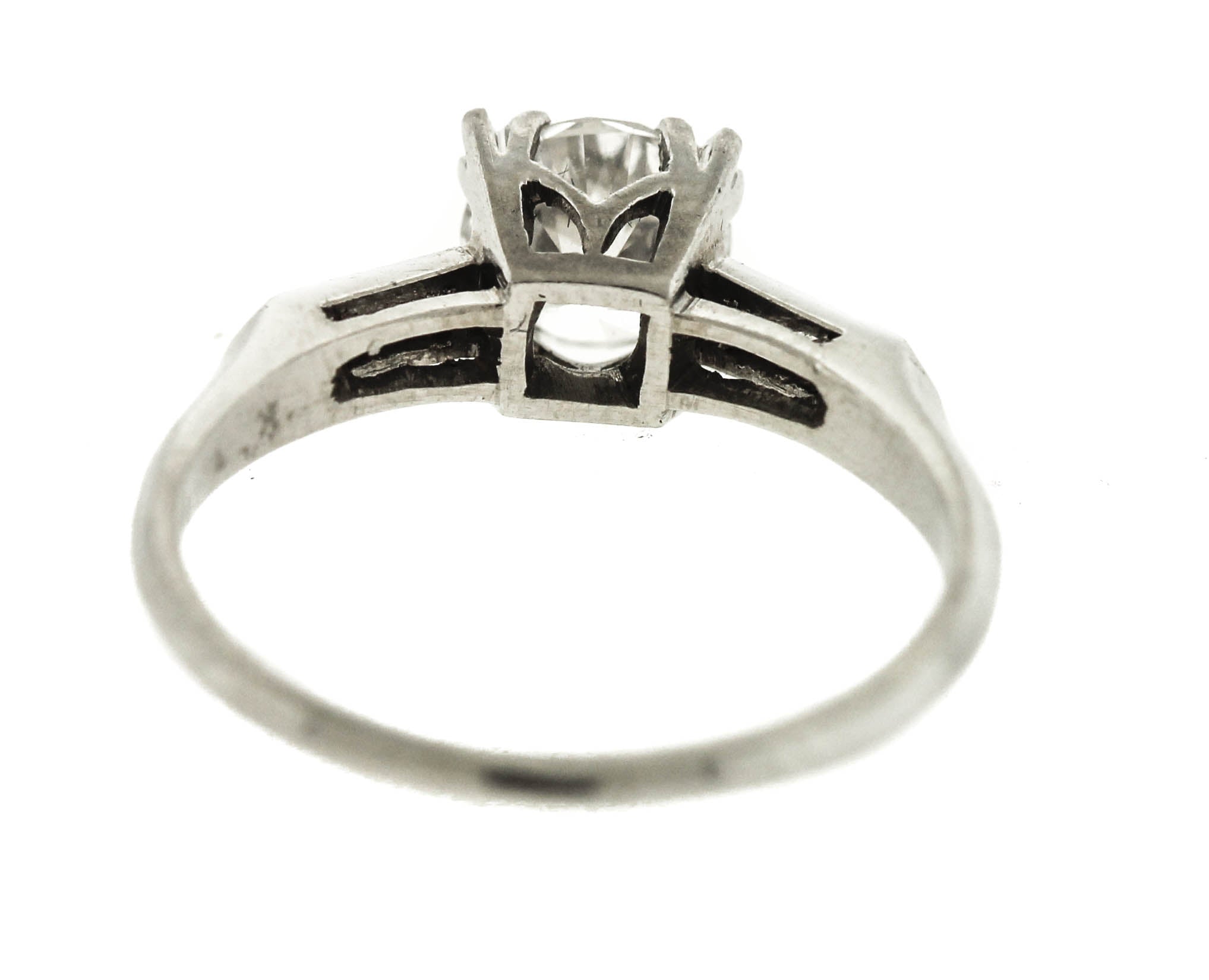 Lovely Ladies Estate Platinum 1.00ctw Diamond Engagement Ring EGL USA