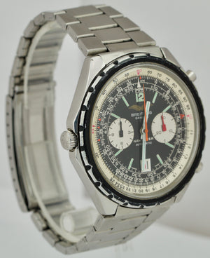 Vintage Breitling Navitimer Chronograph Black 1806 Stainless Steel 48mm Watch