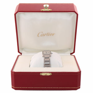 MINT Ladies Cartier Tank Francaise 2384 Stainless Steel Ivory Roman Quartz Watch