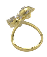 Ladies Modernist 18K Yellow Gold 4.47ctw Marquise Diamond Abstract Cocktail Ring