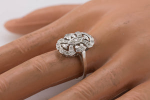 Lovely Ladies Antique Art Deco 14K White Gold 0.34ctw Diamond Cocktail Ring