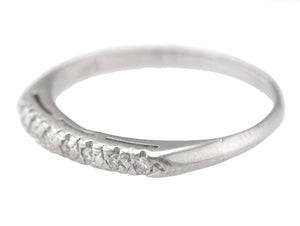 Ladies Dainty 14K White Gold 0.07ctw Diamond Stackable Anniversary Band Ring