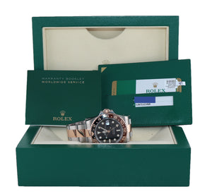 PAPERS Rolex GMT Master Root Beer Ceramic Rose Gold Steel 126711 Watch Box
