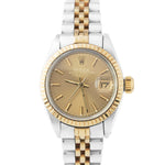 Ladies Rolex DateJust 26mm 18K Two-Tone Champagne Stainless Jubilee Watch 6917