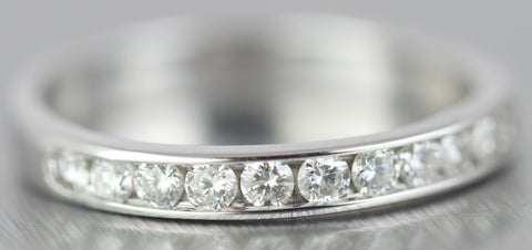 Modern 0.33ctw H SI2 Round Brilliant Diamond 14k White Gold Wedding Band Ring