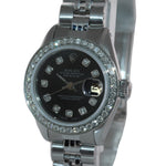 Diamond Ladies Rolex DateJust 26mm 6917 Steel Jubilee Diamond Bezel Dial Watch