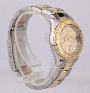 2011 REHAUT Ladies Rolex Yacht-Master 29mm 18K Gold Steel Champagne Watch 169623