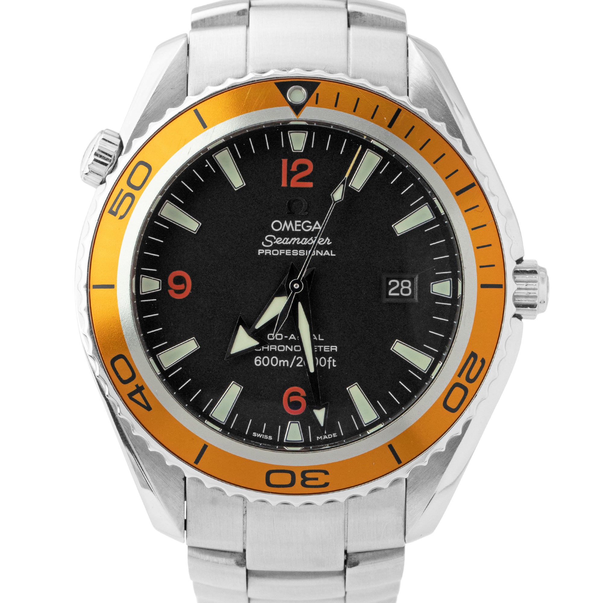 Omega Seamaster Planet Ocean Orange 45.5mm Steel Co-Axial 600M 2208.50.00 Watch