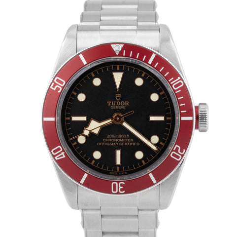 Tudor Black Bay Heritage PAPERS Stainless Steel Red 41mm Watch 79230 R B+P