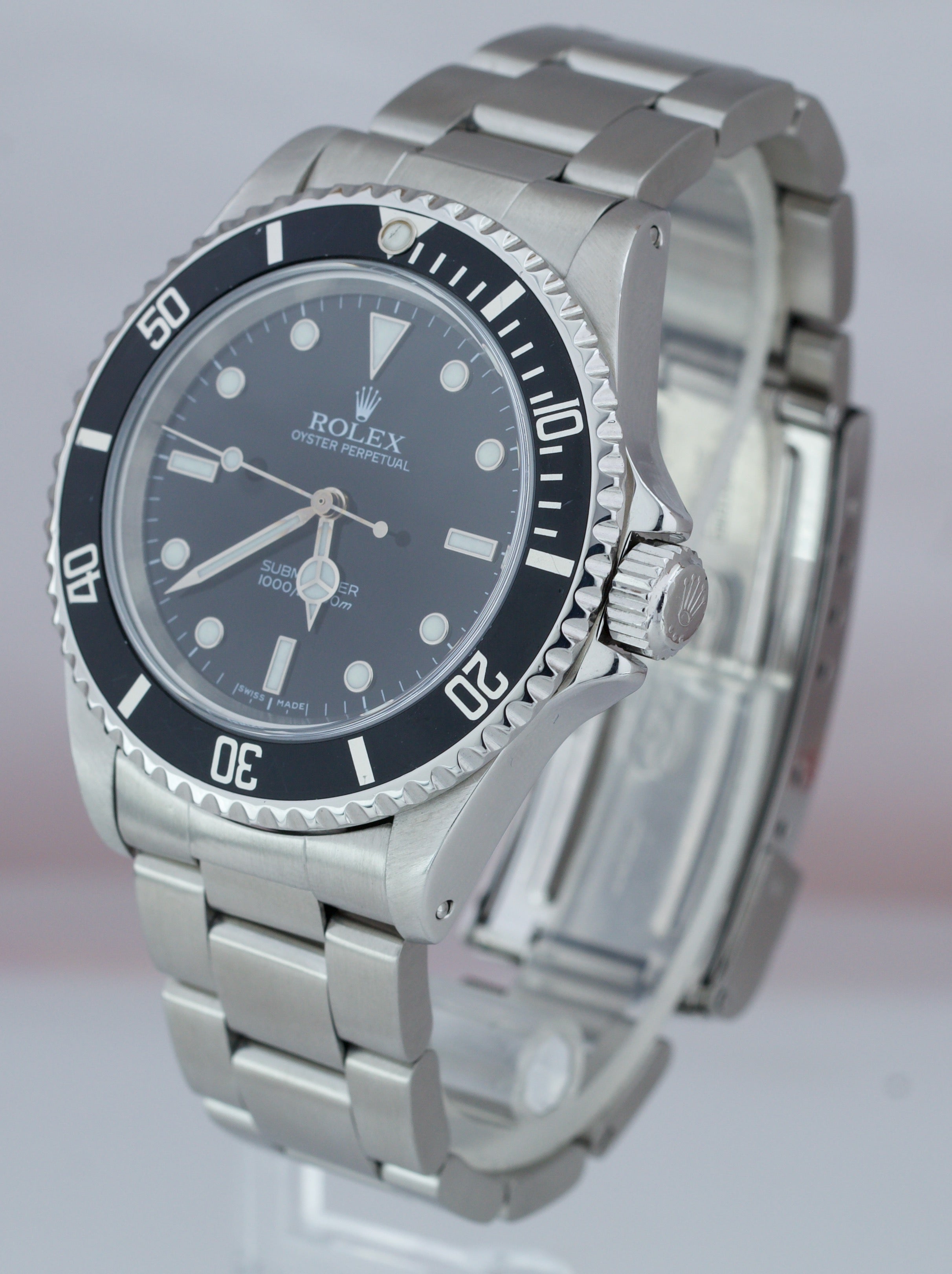 2002 MINT Rolex Submariner No-Date 14060M Stainless F Black Dive 40mm Watch