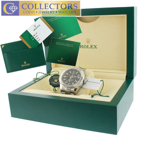 MINT 2018 Rolex Sky-Dweller Stainless White Gold Black 326934 42mm Watch