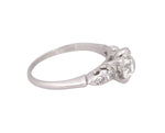 Antique Art Deco Platinum 0.75 CT Old European Cut Diamond Engagement Ring