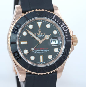 2019 Rolex Yacht-Master 116655 Everose Gold 40mm Black Oysterflex Watch Box