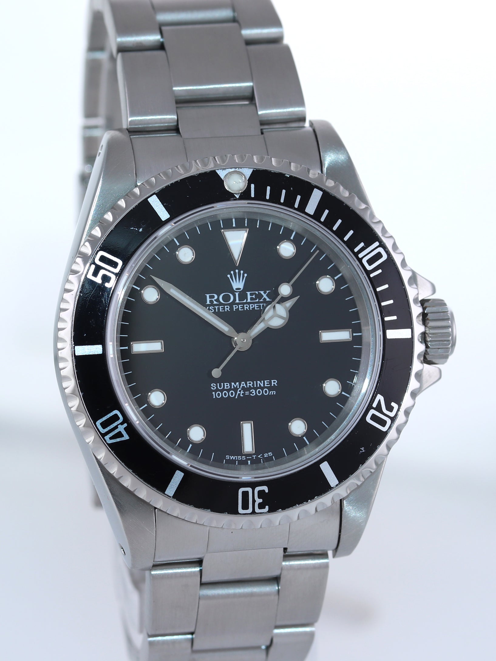 1998 Rolex Submariner No-Date 2 line dial 14060 Steel Black 40mm Watch Box
