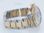 INVERTED 6 Rolex Daytona 16523 Zenith 18k Gold Steel Two Tone White Chrono Watch