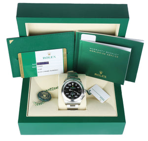 NEW JUNE 2020 Rolex Air-King 40mm Green Yellow Black Arabic Stainless 116900