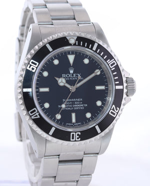 2010 Rolex Submariner 4-Line No-Date 14060 Steel Watch ENGRAVED REHAUT Box