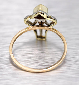 Ladies Vintage Estate 14K Yellow Gold Pink Rhodolite Gemstone Abstract Ring