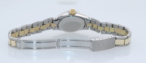 Ladies Rolex 26mm 6818 Two Tone Gold Steel Oyster Black Dial Watch Box