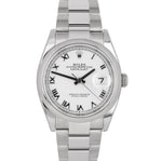 2019 MINT Rolex DateJust 126200 36mm White Roman Stainless Steel Oyster Watch