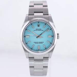 NEW SEPT 2022 PAPERS Rolex Oyster 126000 Perpetual 36mm TIFFANY BLUE Watch