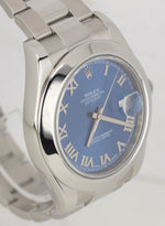 MINT Rolex DateJust II 41mm 116300 Azzurro Blue Roman Stainless Smooth Watch BP
