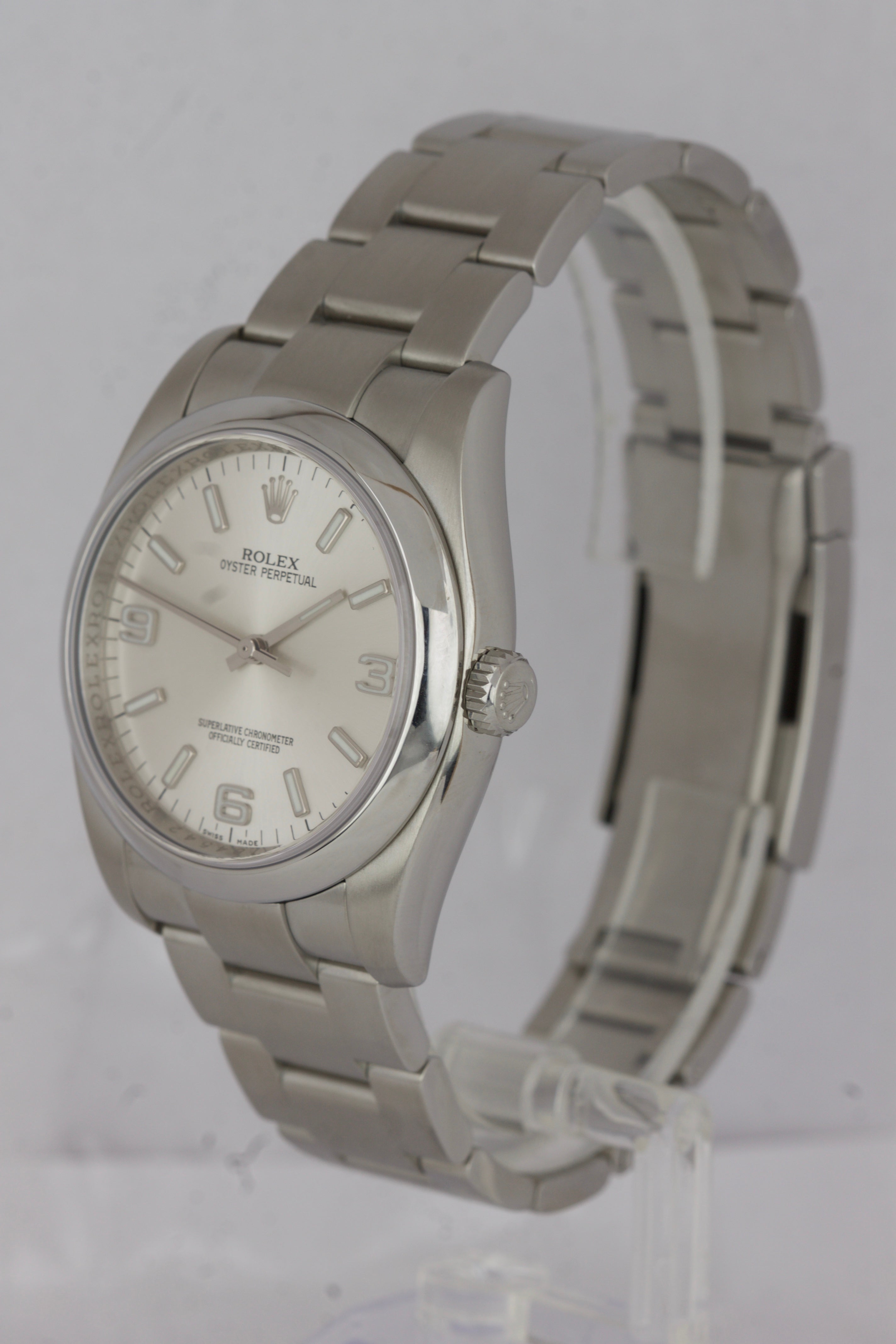 Mint Rolex Oyster Perpetual 36mm Stainless Steel Arabic Stick Watch 116000