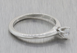 Tiffany & Co. Setting Platinum .30ctw Diamond Engagement Ring Box Papers
